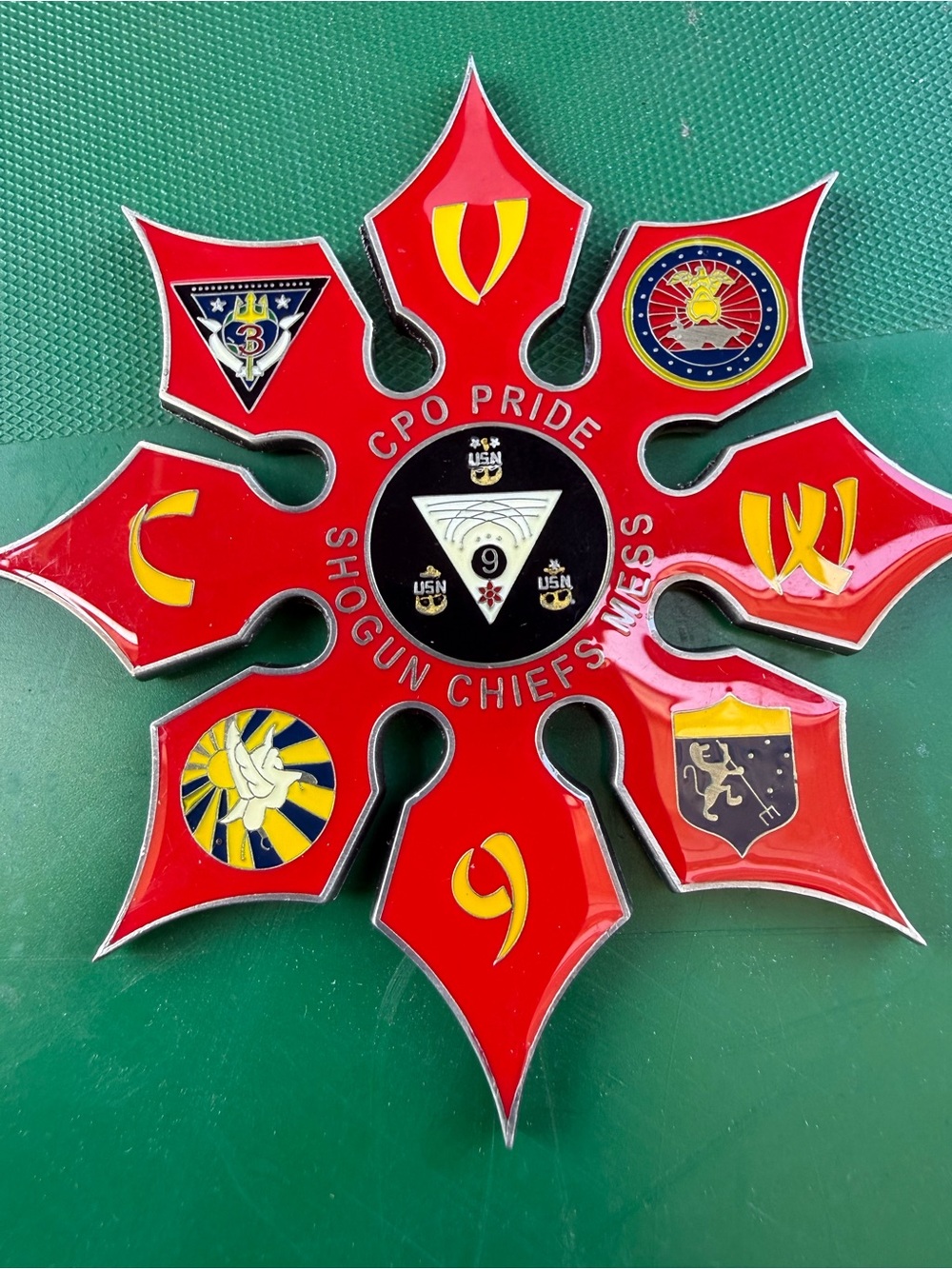 CPO Pride Shogun Chiefs Mess Red Nautical Emblem Plaque